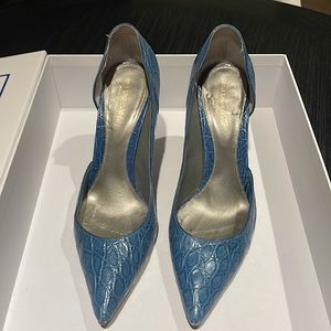 Authentic Sergio Rossi Denim color Crocodile heel